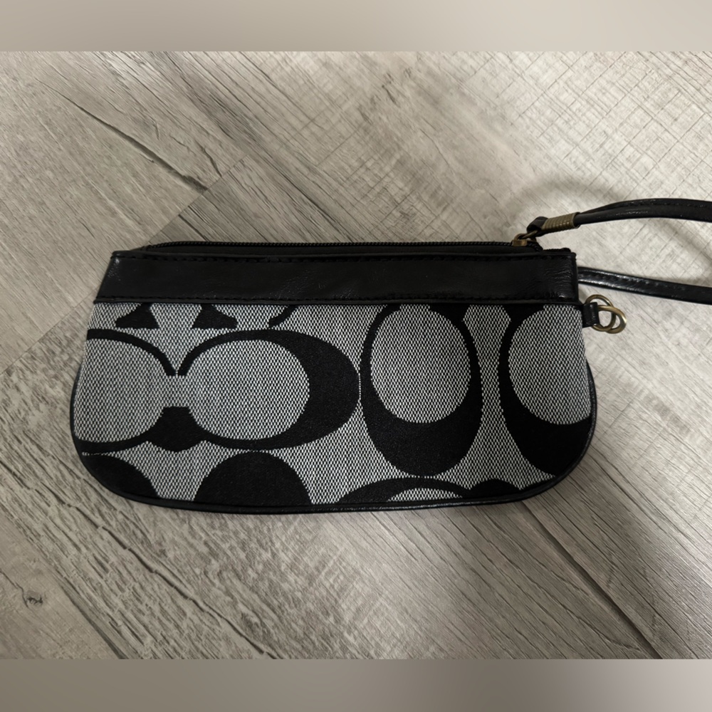 Coach Black and Gray Clutch Wristlet